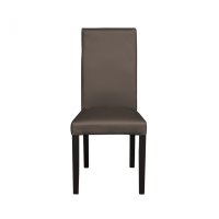 Scaun living TEO, picioare lemn wenge, piele ecologica gri elefant, 46x60x98 cm - 1