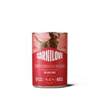 Carnilove pate umed fara cereale pentru caini, cu curcan si ren, 400 g, XS-XL - 2