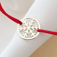 Bratara Festiva cu Disc Luminos - Aur Galben 9K - Snur Ajustabil - 1