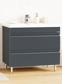 Baza frontala din MDF si Lavoar seria 786, 100 cm, antracit, cu sertare - 1