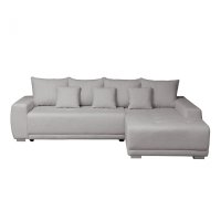 Coltar MARIBO BUCLE extensibil, cu arcuri si lada depozitare, colt dreapta, gri cu nuante roz, 280x204x92 cm - 1