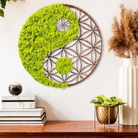 Accesoriu decorativ de perete Yin Yang Verde 44x1x44 cm - 1