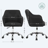 Scaun de birou, Songmics, Negru, 65x69x(83-93) cm - 5