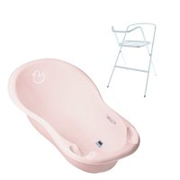 Cadita Bebe Duck Roz cu Suport Metalic de 86 cm - 2