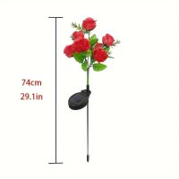 Set 2 Lampi Solare tip Trandafiri cu 7 LED-uri, 74cm, Senzor de lumina, 800mAh, IP65, Multicolor - 12