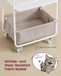 Carucior de depozitare Vasagle Alb 43.2x30.4x81 cm - 3