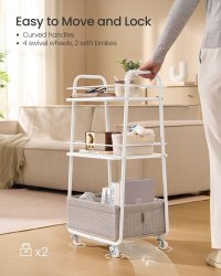 Carucior de depozitare Vasagle Alb 43.2x30.4x81 cm - 6