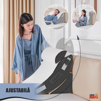 Set 4 Perne Ortopedice Reglabile Linomag®, Spuma memorie, Suport complet, Husa lavabila, Alb/Gri inchis - 5