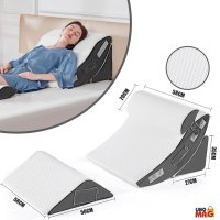 Set 4 Perne Ortopedice Reglabile Linomag®, Spuma memorie, Suport complet, Husa lavabila, Alb/Gri inchis - 8
