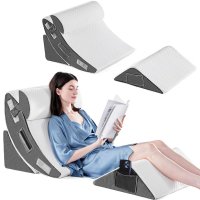 Set 4 Perne Ortopedice Reglabile Linomag®, Spuma memorie, Suport complet, Husa lavabila, Alb/Gri inchis - 9