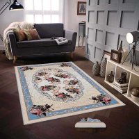 Covor 100×150 cm – model floral, albastru cald Siena - 1