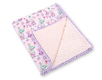 Paturica din bumbac cu doua fete 90x75 cm Minky Ballerinas Lilac - 1