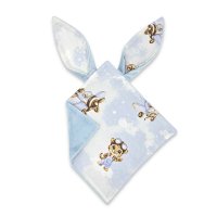 Jucarie textila senzoriala, Qmini, Moale, Cu doua fete, 30 x 30 cm, Din tesatura minky si bumbac, Materiale certificate Oeko Tex Standard 100, Sky Adventure - 1