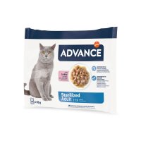 ADVANCE Sterilised Curcan - Plic Hrană Umedă pentru Pisici Sterilizate, Multipack 85g x 4buc - 4