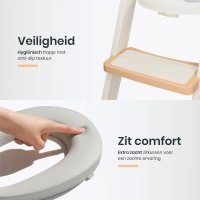 Reductor toaleta pentru copii Little Mom Potty Training White, pliabil, cu sezut moale din spuma PU, reglabil pe inaltime 5 nivele, manere ergonomice,pentru copii cu varsta pana la 7 ani, compatibilitate universala - 5