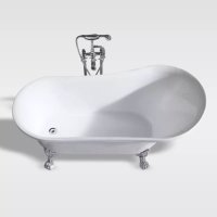 Cada baie freestanding Bella* BSM-404  acril  150 x 75 x 75 cm  alb  picioare argintii - 3