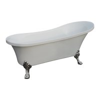 Cada baie freestanding Bella* BSM-404  acril  150 x 75 x 75 cm  alb  picioare argintii - 1