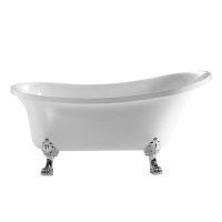 Cada baie freestanding Bella* BSM-404  acril  150 x 75 x 75 cm  alb  picioare argintii - 2