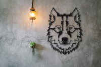 Tablou metalic Wolf Negru 38x50 cm - 2