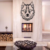 Tablou metalic Wolf Negru 38x50 cm - 3