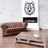 Tablou metalic Wolf Negru 38x50 cm - 4