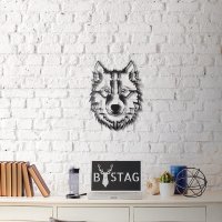 Tablou metalic Wolf Negru 38x50 cm - 5