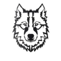 Tablou metalic Wolf Negru 38x50 cm - 6