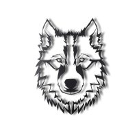 Tablou metalic Wolf Negru 38x50 cm - 7