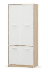 Dulap TIPS, 4 usi, stejar sonoma + alb, 83,4x55,3x195,5 cm - 1