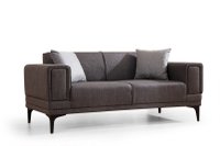 Canapea fixa HORIZON, 2 locuri, gri inchis, 170x85x77 cm - 1