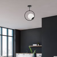 Lustra, Opviq, metal, negru, 26x15x39 cm - 5