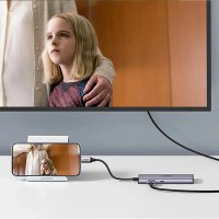 Adaptor multifunctional UGREEN USB C CM512, 2 x USB-A 3.0, 1 x USB-C, 1 x HDMI, 1 x RJ45, 1 x SD, 1 x microSD, Gri - 12