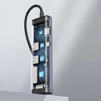 Adaptor multifunctional UGREEN USB C CM512, 2 x USB-A 3.0, 1 x USB-C, 1 x HDMI, 1 x RJ45, 1 x SD, 1 x microSD, Gri - 14