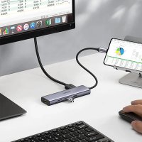 Adaptor multifunctional UGREEN USB C CM512, 2 x USB-A 3.0, 1 x USB-C, 1 x HDMI, 1 x RJ45, 1 x SD, 1 x microSD, Gri - 18