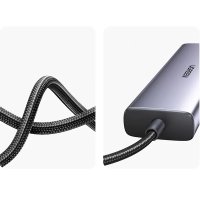 Adaptor multifunctional UGREEN USB C CM512, 2 x USB-A 3.0, 1 x USB-C, 1 x HDMI, 1 x RJ45, 1 x SD, 1 x microSD, Gri - 4
