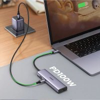Adaptor multifunctional UGREEN USB C CM512, 2 x USB-A 3.0, 1 x USB-C, 1 x HDMI, 1 x RJ45, 1 x SD, 1 x microSD, Gri - 8