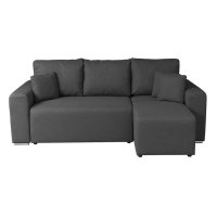 Coltar Canapea BEGA B extensibil, cu arcuri si lada depozitare, colt interschimbabil, gri inchis, 240x153x80 cm - 1