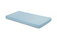 Cearsaf din bumbac Sensillo Jersey Deluxe Blue 120x60 cm cu elastic roata - 4