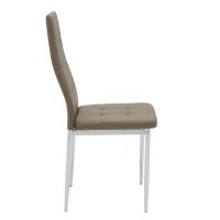 Scaun Cube piele ecologica mocha - picior crom - 4