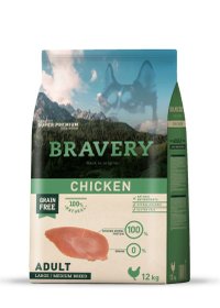 Hrana Uscata Caini, Bravery Dog, Large-Medium Adult, Pui, 12 kg - 1