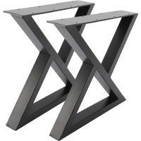 Picioare metalice pentru masa, negru, 72 cm - 1