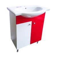 Masca chiuveta / lavoar baie Selena  55 cm  alb-rosu - 1