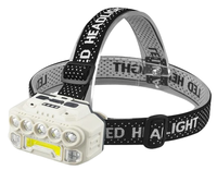 Lanterna HX-817 de cap 5LED+COB Reincarcabila prin USB IPX4 - 1