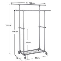 Cuier stender, Songmics, Gri, 87-150x52x166 - 4