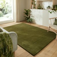 Covor Verde Texturat cu Margini din Lână 120X170 cm, Flair Rugs - 1