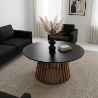 Masuta de cafea Mable boho Negru 100x100x45 cm - 1
