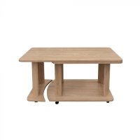 Masuta cafea, cu rotile, sonoma deschis, 95x50x50 cm - 1