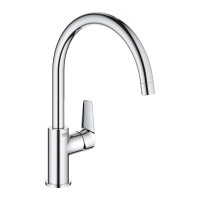 Baterie bucatarie Grohe Bauedge, pipa pivotanta, crom, furtune flexibile-31367001 - 1
