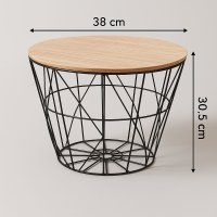 Masa de Cafea Rotunda Atmosphera Kumi, 38x30 cm, Negru - 2