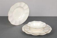 Set de masa din portelan 24 piese Hermia, crem si auriu - 13